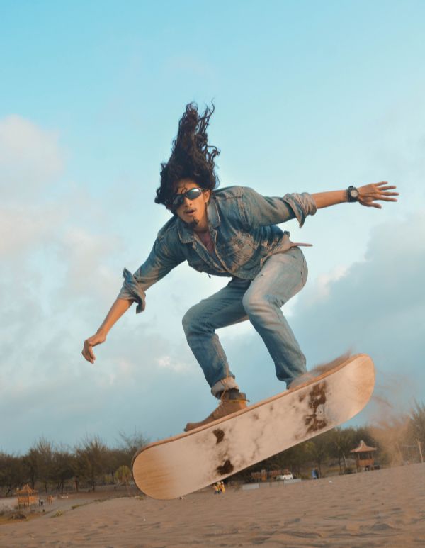 sandboarding in desert